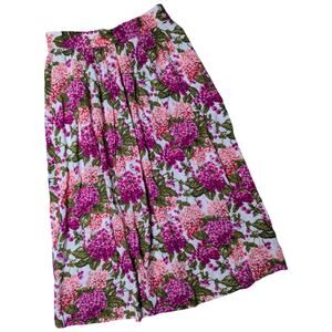 Vtg 1990s SK & Company Pink Purple Lilac Floral Print Button Maxi Skirt M 8